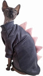 Dinosaur Sphynx Cat Clothes, Soft Polar Fleece Sweater by Kitipcoo