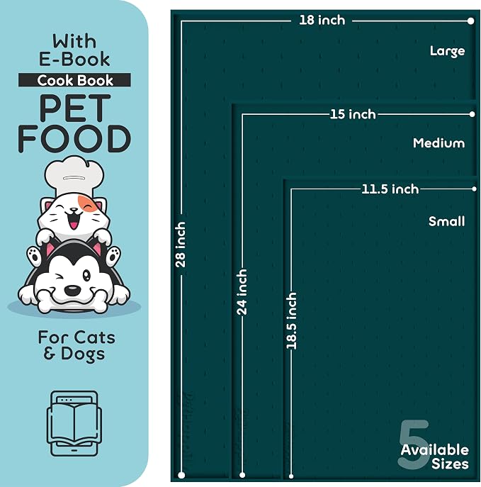 Dog Food Mat - 24x15 Raised Edges Dogs Mat - Image 2