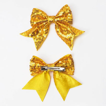 3-inch Sequined Bow Hair Clips For Baby Girls, Kids and Young Women Birthday - Image 3