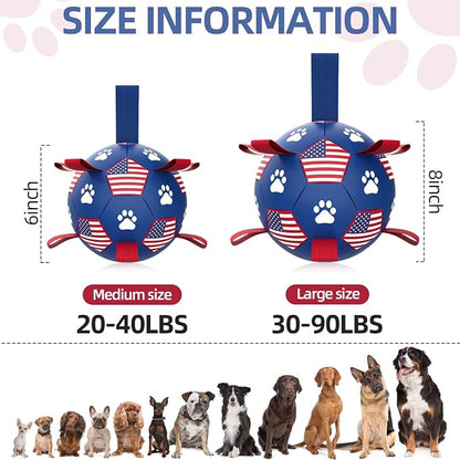 QDAN Dog Toys Soccer Ball with Straps, Durable Balls - Image 6