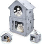 2-Storey Detachable Cat House for Indoor Cats Bed, Covered Beds & Furniture by Home