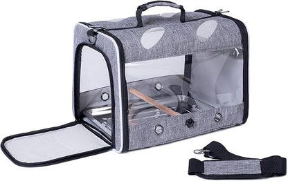 Bird Travel Carrier with Stand Perch, Breathable Bird Carrier Cage Parrot - Image 5