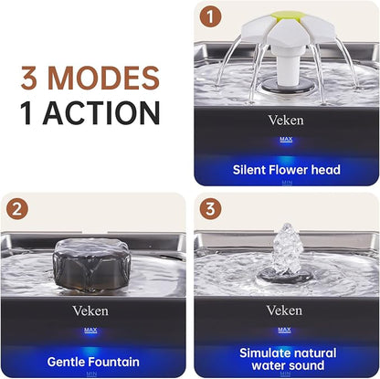 Veken Small Pet-Friendly Cat Water Fountain - Image 7