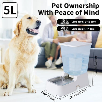 Meikuler Pets Auto Feeder 5.2L, Food Feeder and Water Dispenser Set - Image 4