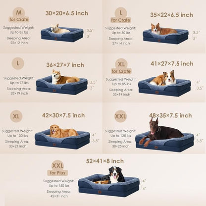 EHEYCIGA Orthopedic Dog Bed for Medium Dog, Waterproof Liner & Washable - Image 5