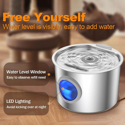 Cat Water Fountain Advanced 304 Stainless Steel 2.2L/74oz - Image 4