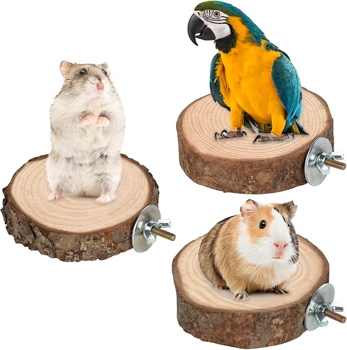 18 PCS Bird Perches Stand Toy, Natural Wood Parrot Perch Stand Bird Cage - Image 3