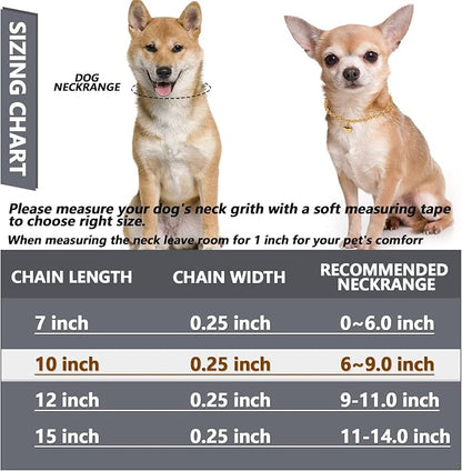 HOWWFALY Dog Collar and Cat Chain Necklace Stainless Steel Adjustable 18K Gold - Image 3