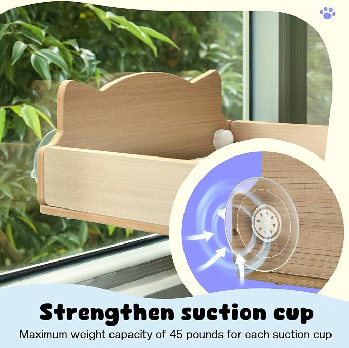Cat Window Perch with Thick Sisal Scratching Post, Cat Hammock - Image 3