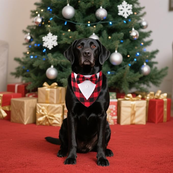 ADOGGYGO Christmas Dog Tuxedo Bandana, Adjustable Christmas Costumes - Image 3