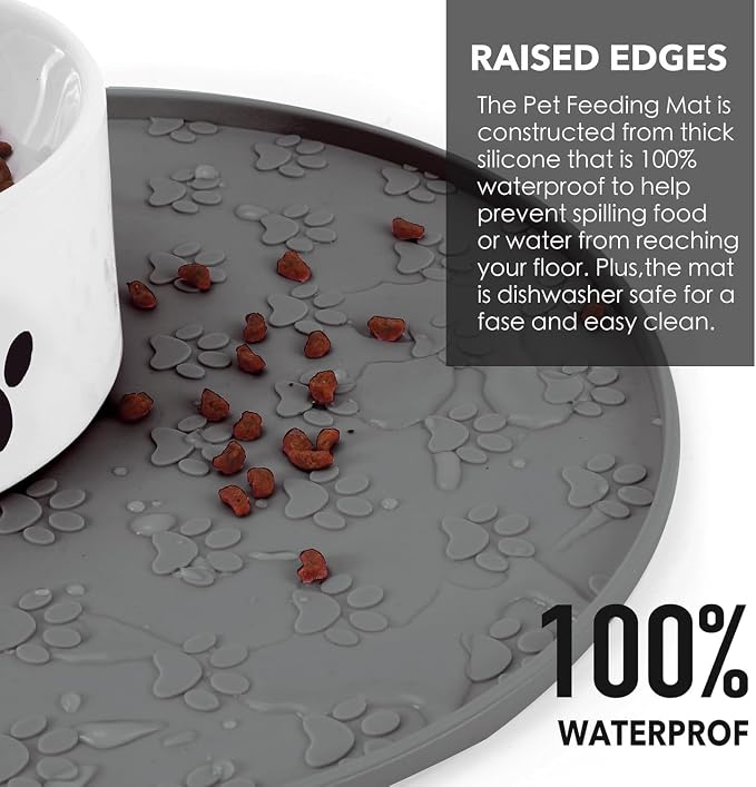 Dog Food Mat for Food and Water, Waterproof Pet Food Mat - Image 3