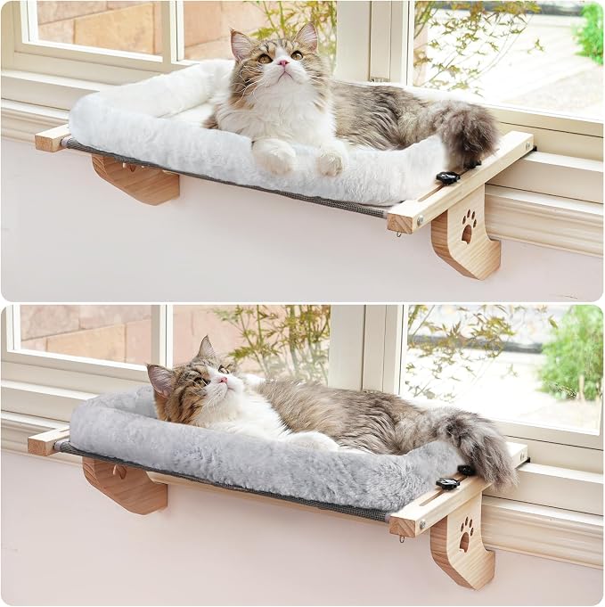 AMOSIJOY Cat Sill Window Perch Sturdy Hammock Window Seat - Image 4