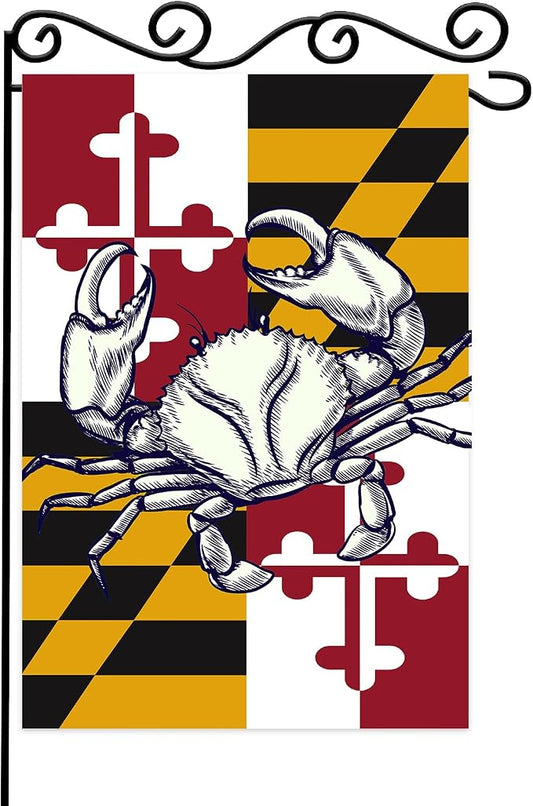 Maryland Summer Garden Flag, Maryland State Crab Flag, Crabs Nautical Garden by WPCTYQ