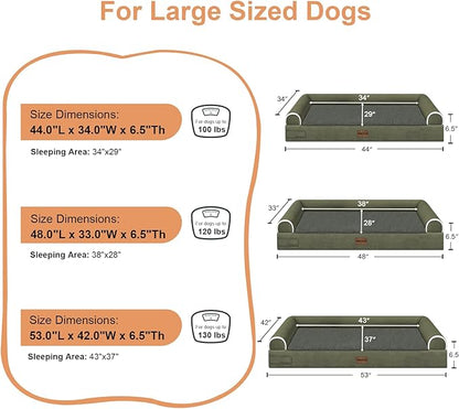 Large Dog Bed Orthopedic Washable: Jumbo Dog Bed Bolster Extra Large Dogs Egg - Image 6