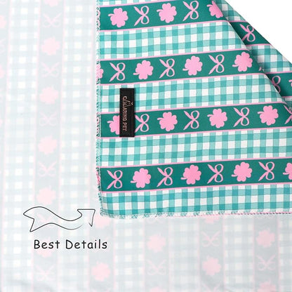 ARING PET St Patrick's Day Dog Bandana, Cute Green Grid Pink Clover Shamrocks - Image 4