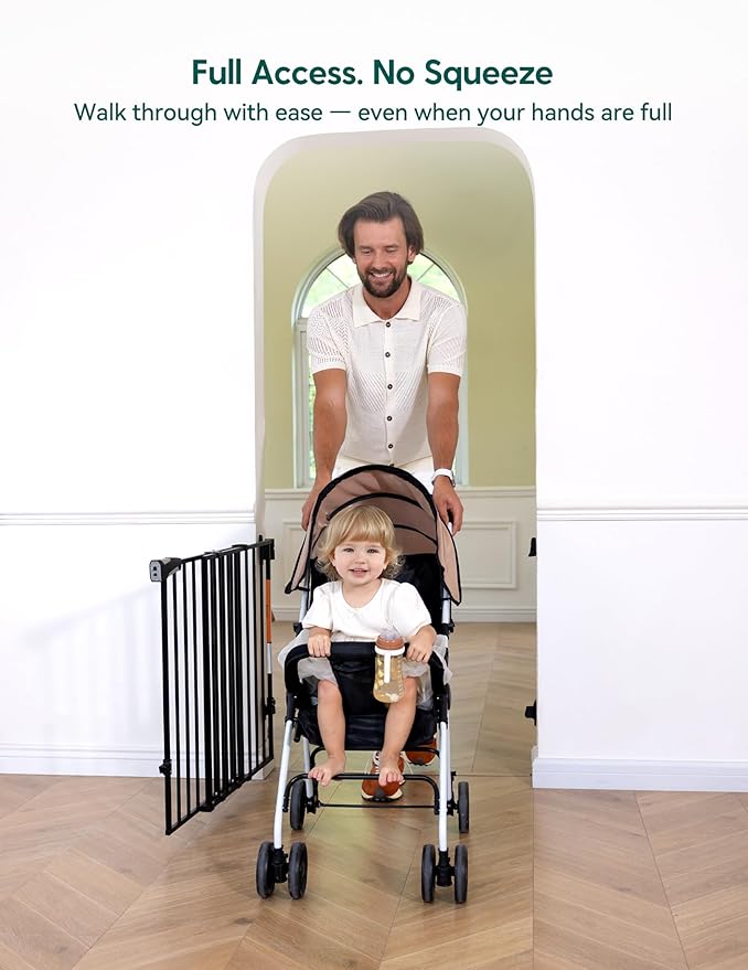 Babelio Baby Gate for Stairs, Kitchen & Doorways, No Bottom Bar| Easy - Image 3