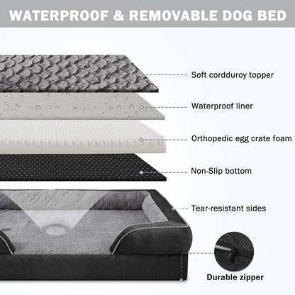 INVENHO Orthopedic Medium Dog Dogs, Egg-Crate Foam Dog Couch - Image 4