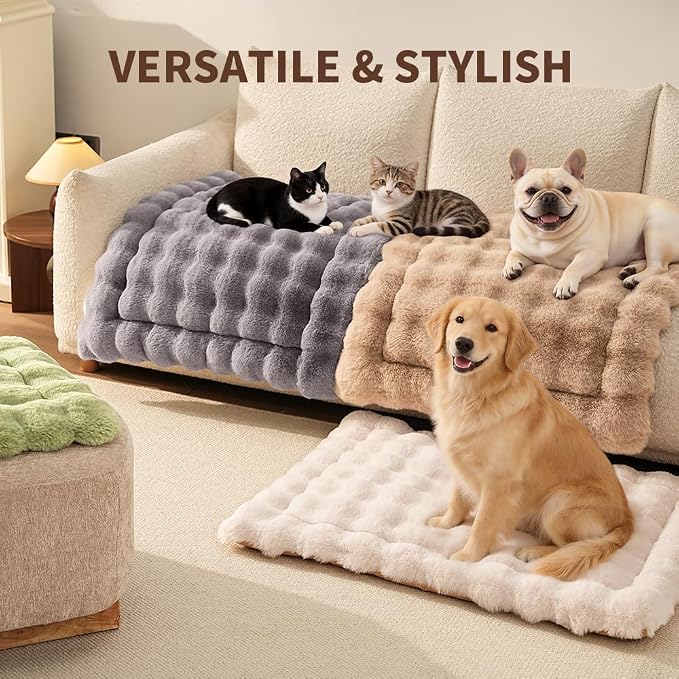 Self-Warming Dog Bed, Plush Faux Fur Mat - Image 6