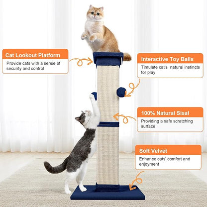 Cat Scratching Post 33 Inch Nature Sisal Scratch Post - Image 4