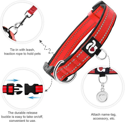 azuza Reflective Dog Collar, Soft Neoprene Padded Pet Collar - Image 2