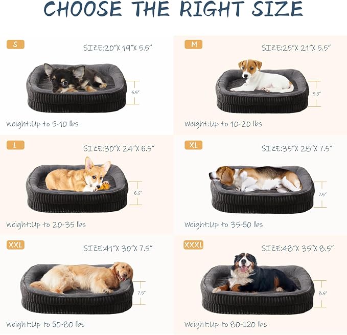 Orthopedic Dog Bed for Medium Dogs Breeds, High Density Egg Crate Foam Dog Sofa - Image 5