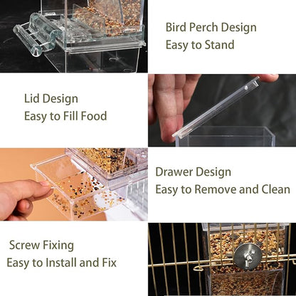 No Mess Bird Feeder Water Dispenser Set, Automatic Parrot Feeder - Image 3