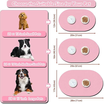 Dog Feeding Mat 24''x16'', Absorbent Pet Food Mat, No Stains Quick Dry Pet - Image 4
