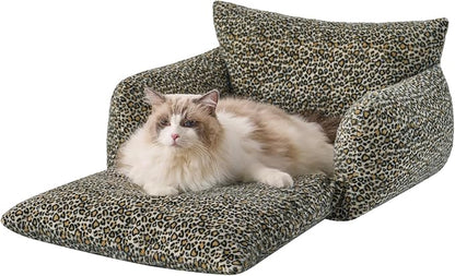 Hollypet Cat Bed Fluffy Plush Mutifuctional Double-Layer Soft Pet Couch - Image 2