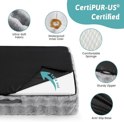 Orthopedic Dog Bed for Large Size Dog, Soft and Warm Faux Fur Extra Large Sofa - Image 4