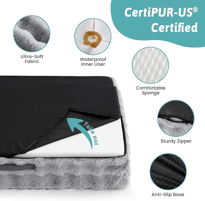 Faux Rabbit Fur Orthopedic Dog Bed, Dog Bed - Image 5