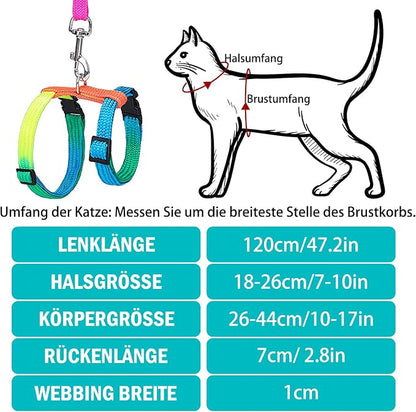PUPTECK Adjustable Cat Harness and Leash Set Escape Proof Kitten Strap Collar - Image 2