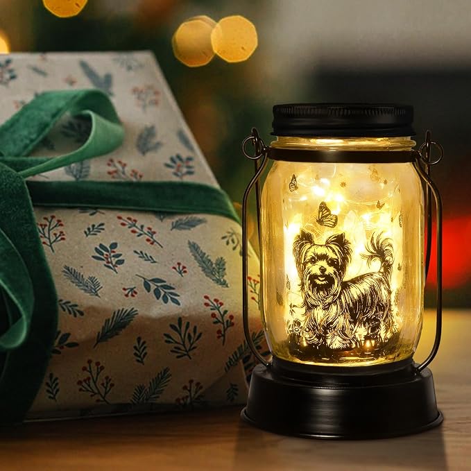 Yorkie Dog Gifts for Women/Men Yorkshire Terrier Solar Lanterns Mom Birthday - Image 6
