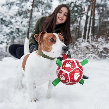QDAN Small Christmas Dog Toys, Soccer Ball - Image 3