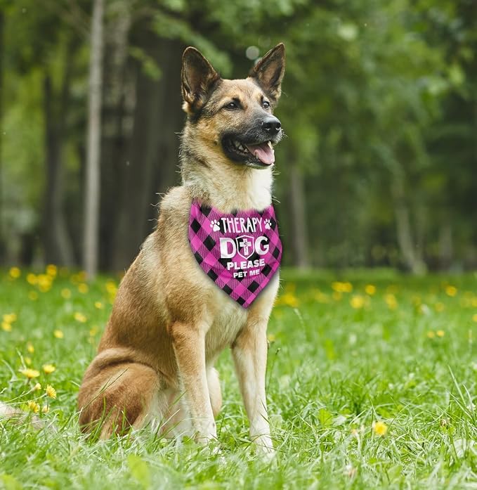 Dog Bandana, Therapy Dog Please Pet Me with, Dogs Scarf Classical Printing - Image 4