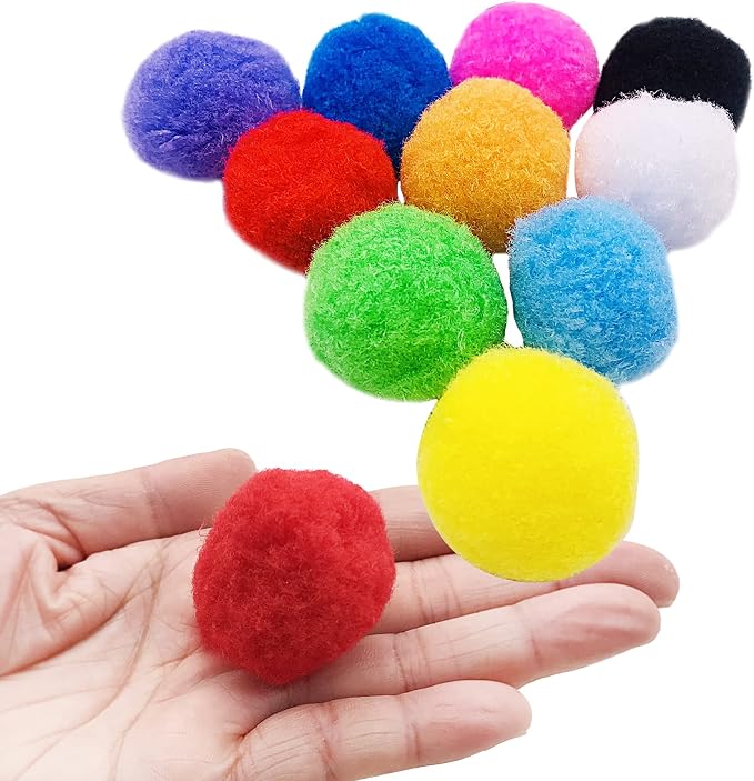 PET SHOW 20Pcs 1.5"/3.8cm Cat Toy Balls Bulk Soft Kitten Pompon Toys Indoor - Image 5