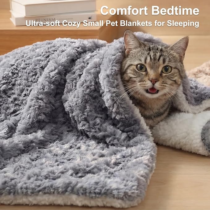 Cat Blanket for Indoor Cats Ultra-Soft Plush Small Blanket Machine Washable - Image 5