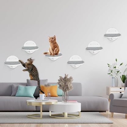 Cat Wall Shelves Furniture Set of 6, Wooden Cat Steps for - Image 5