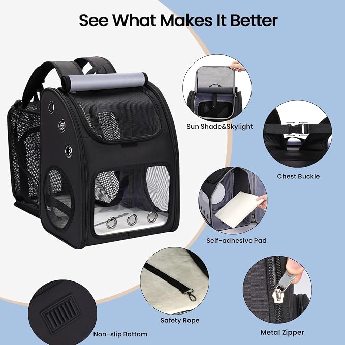 Cat Carrier Backpack, Expandable Pet Carrier Backpack - Image 3