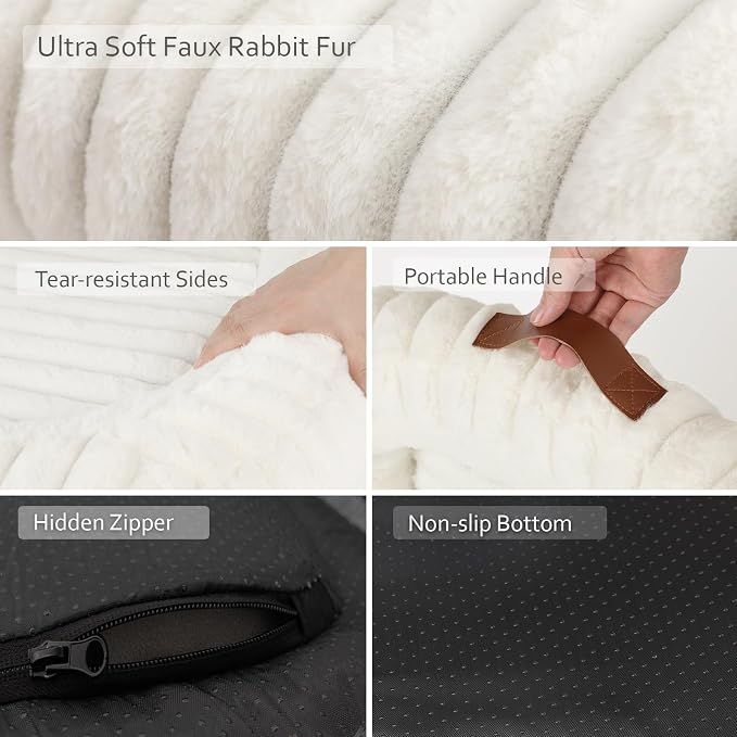 Dog Bed for Small & Medium Dogs – Calming Furry Puppy Bed - Image 7