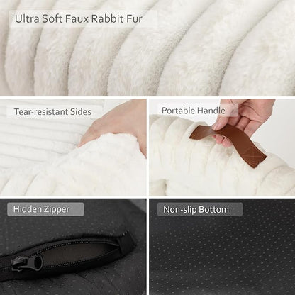 Dog Bed for Small & Medium Dogs – Calming Furry Puppy Bed - Image 7