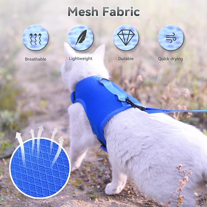 Kitty Harness and Leash for Walking Escape Proof Breathable Mesh Fabric - Image 3