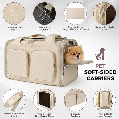 Dog, Cat Carrier for Pets Up to 15 Lbs, Airline Approved Collapsible Soft-Sided - Image 5