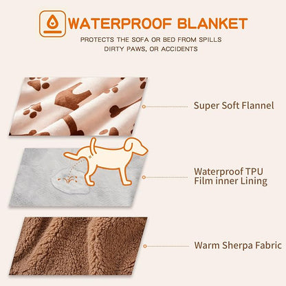 Waterproof Dog Blankets Pet Blanket, Soft Fluffy Sofa Car Bed Protector - Image 3