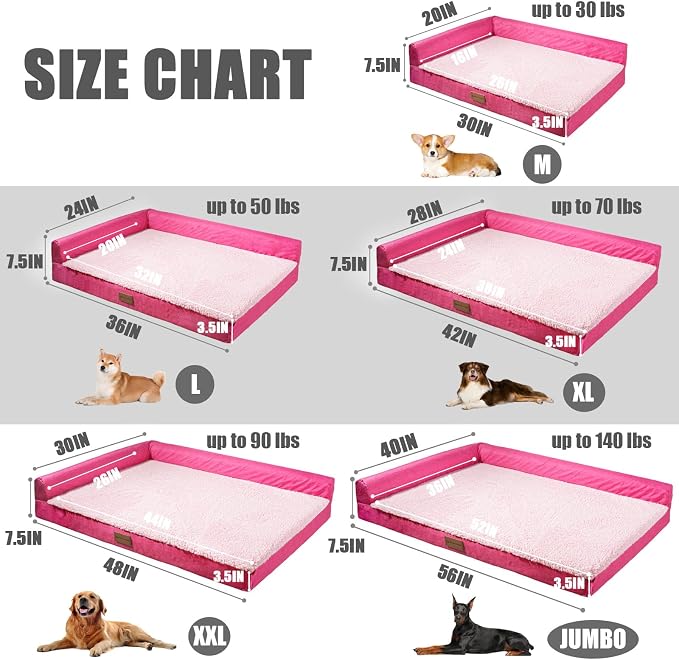 Patas Lague Orthopedic XL Dog Bed Large Sized Dog 48''X30'', Waterproof L - Image 5
