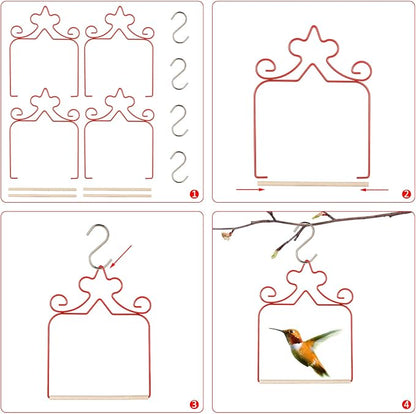 Hummingbird Swings 4 Pack, Rust Resistant Metal Frame - Image 2