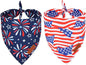 PTDECOR American Flag Dog Bandana 4th of July Dog Puppy Scarf Reversible Red by PTDECOR