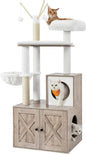 Feandrea Cat Tree with Litter Box Enclosure, 59-Inch Modern Cat Tower, 2-in-1 by FeandreabySONGMICSHOME