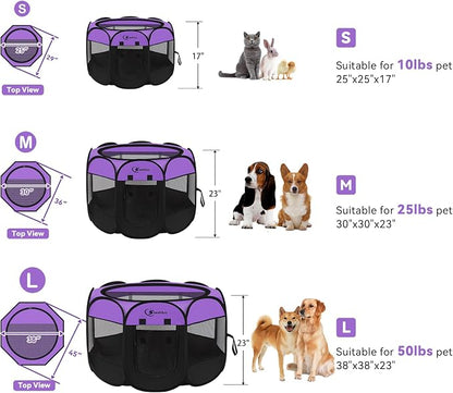 Dog Cat Playpen, Puppy Pet Playpen, Small Dogs Tent Crates Cage Indoor/Outdoor - Image 7