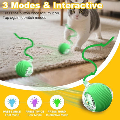 Interactive Cat Toys Ball for Indoor Cats＆Dogs, Automatic Cat Toy 360° - Image 2