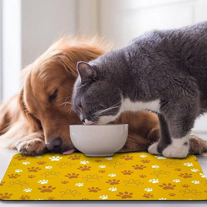 Dog Food Mat, Absorbent Water Bowl Mats Cat Pet Feeding Placemats Yellow 24 * - Image 7